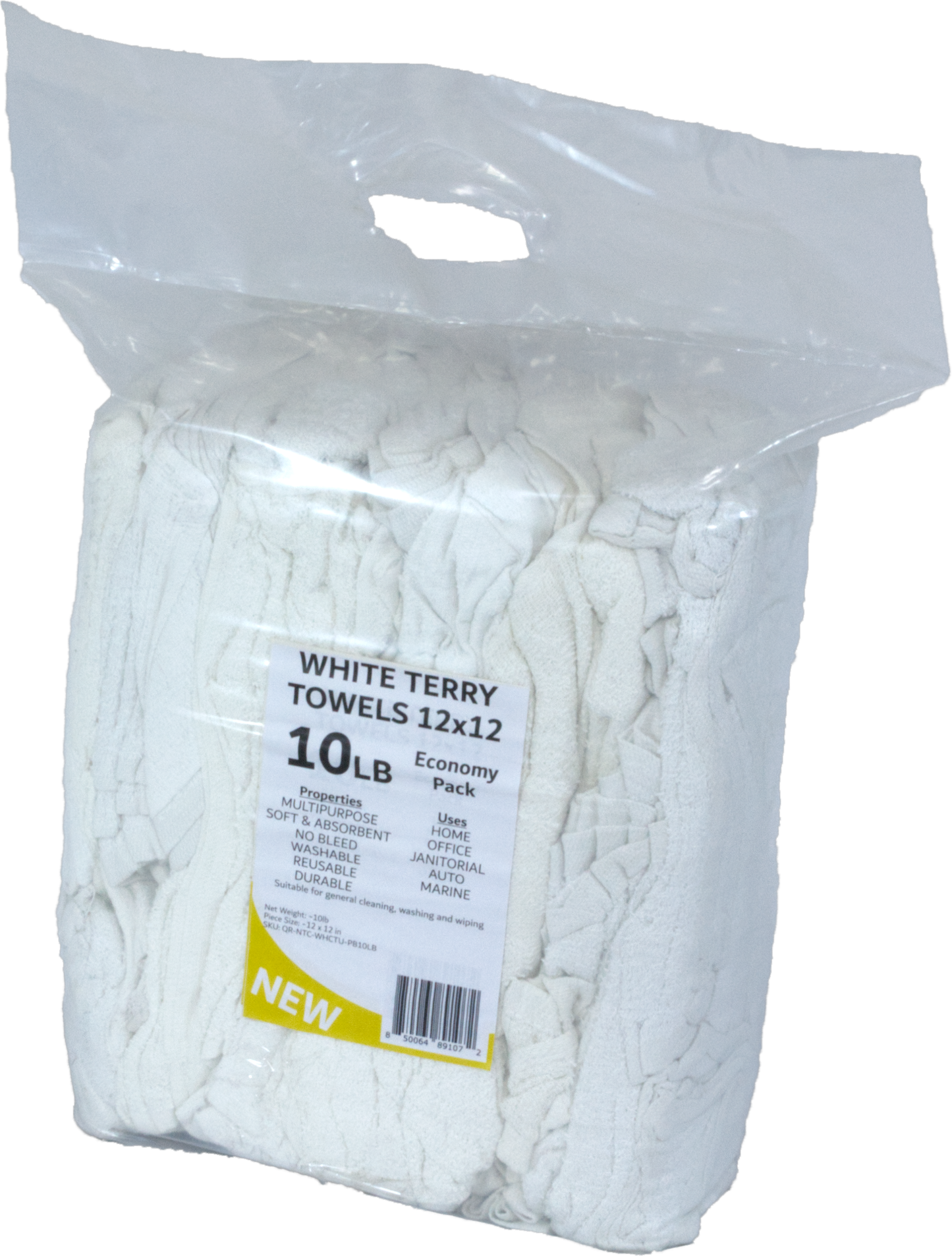 White Terry Towels 12x12